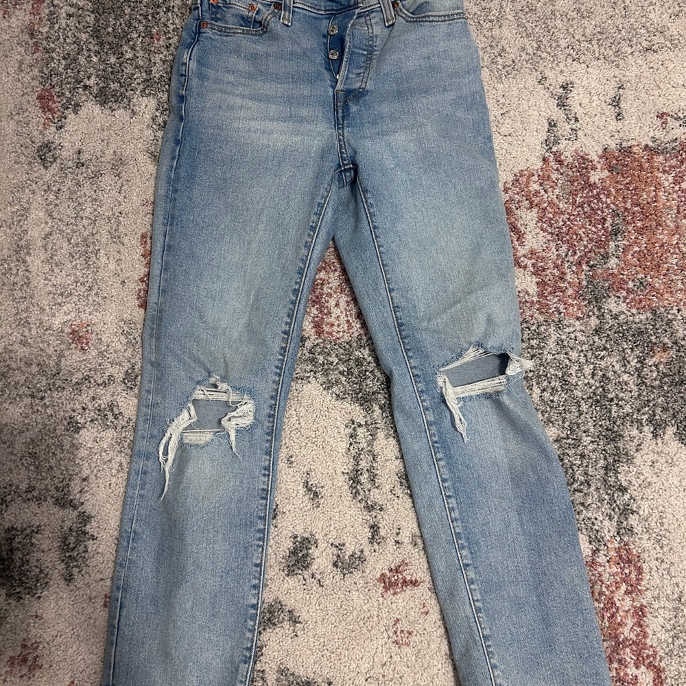 Levi's Light Blue Ripped Skinny Jeans